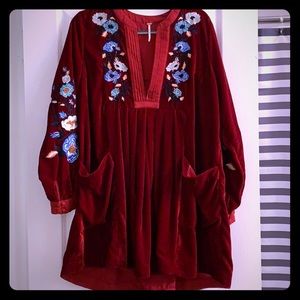 Red Velvet Flower Dress Free People